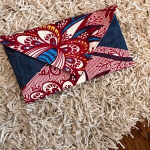 Colorful Patterned Clutch Boho Eclectic African Print
